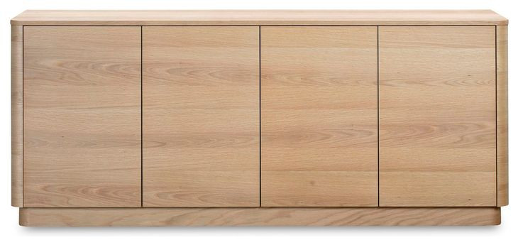 Round Off Natural Oak 4 Door Sideboard