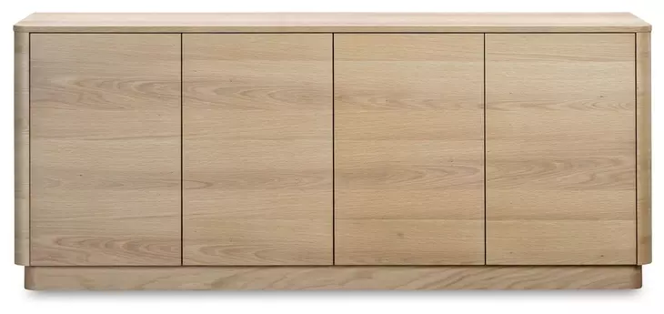 Round Off Natural Oak 4 Door Sideboard