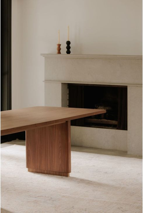 Round Off Walnut 88" Rectangular Dining Table