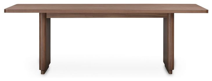 Round Off Walnut 88" Rectangular Dining Table