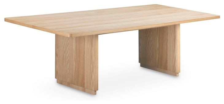 Round Off Natural Oak 104" Rectangular Dining Table