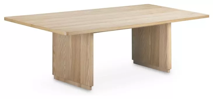 Round Off Natural Oak 104" Rectangular Dining Table