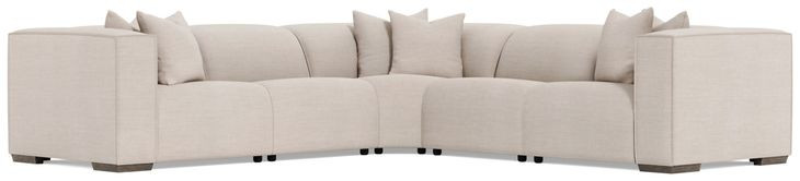 Bliss Cream 5 Piece Modular Power Reclining Sectional with Pillows