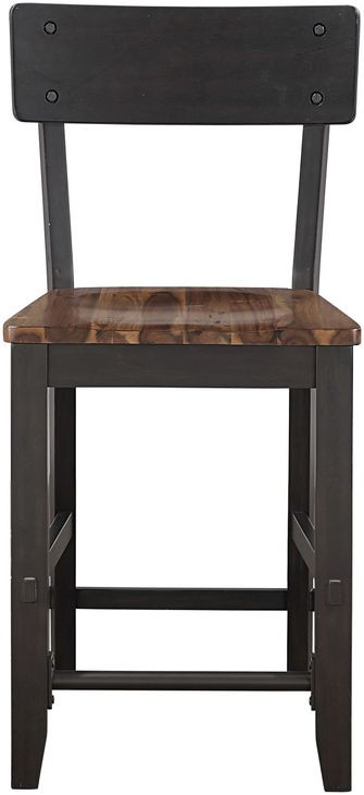 Bermuda Black 24" Short Back Counter Height Stool Set of 2