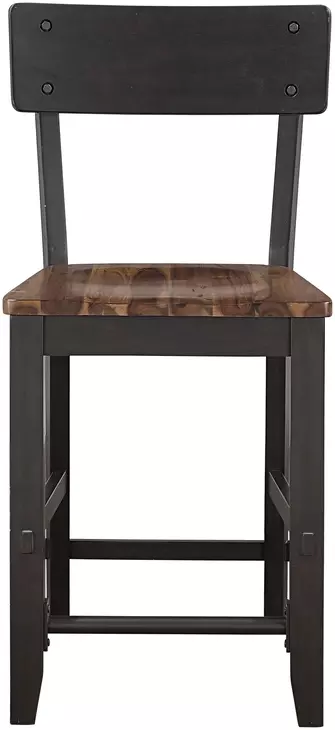 Bermuda Black 24" Short Back Counter Height Stool Set of 2