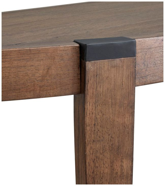 Kaysen Wallaby and Matte Black Demilune Sofa Table