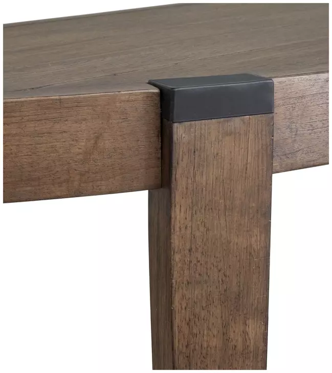 Kaysen Wallaby and Matte Black Demilune Sofa Table