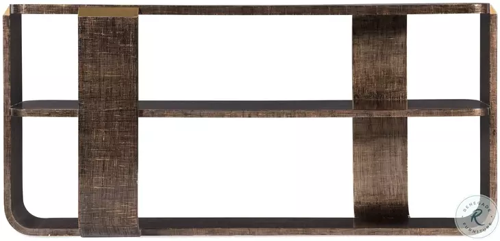 Edmun Dark Wood And Gold Metal Sofa Table