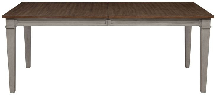 Mariana Vintage Cream and Brown 96" Extendable Rectangular Dining Table