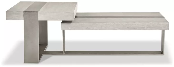 Tempo Larza and Satin Nickel Rectangular Cocktail Table