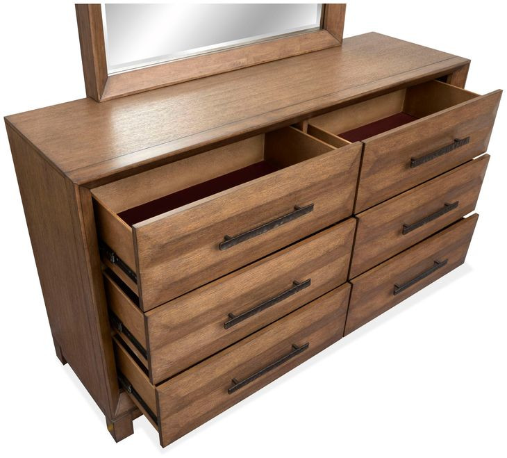 Callisto Bourbon Brown 6 Drawer Dresser