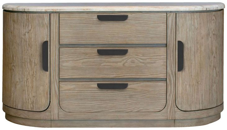 Braelyn Dorian Gray and White 2 Door Stone Top Buffet
