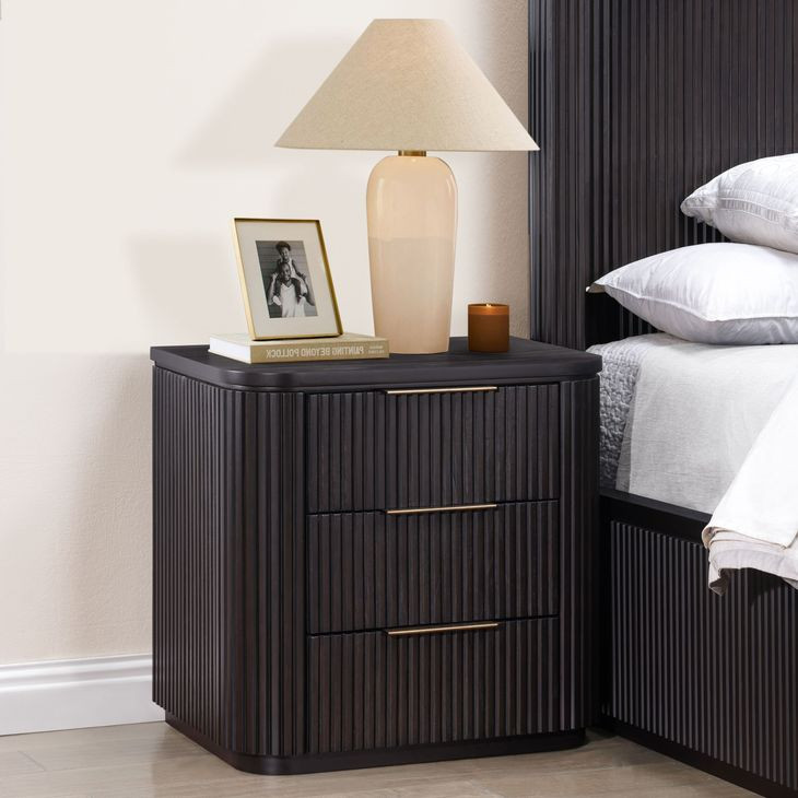 Henry Espresso 3 Drawer Nightstand with USB Charging
