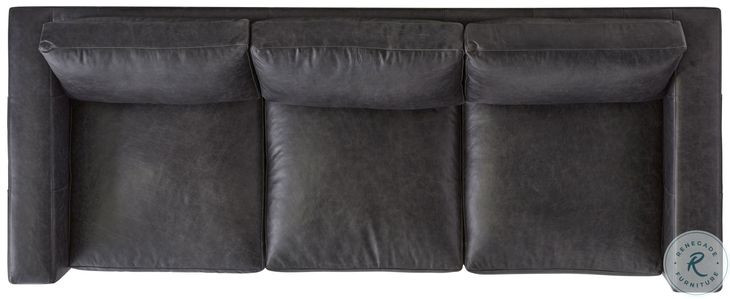 Noel Gray Leather 101" Sofa