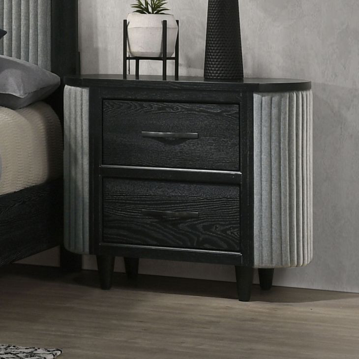 Skyline Onyx 2 Drawer Nightstand with USB Charging