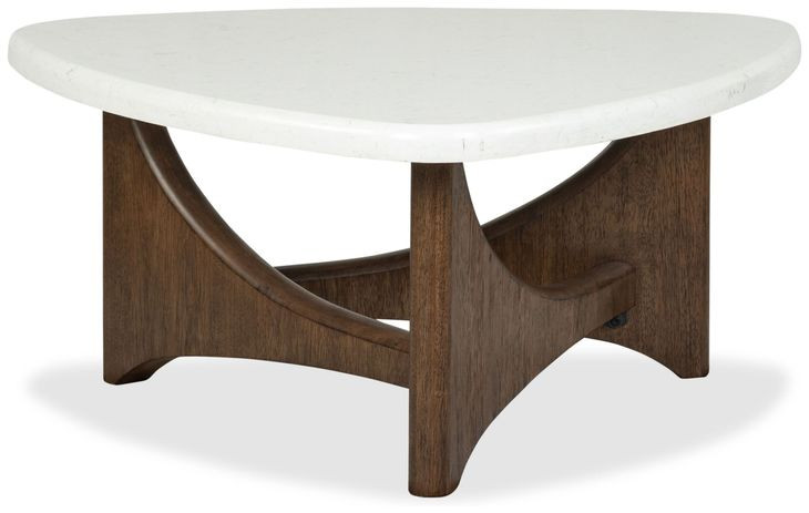 Elowen Vale Turkish Coffee and White Triangular Marble Top Cocktail Table