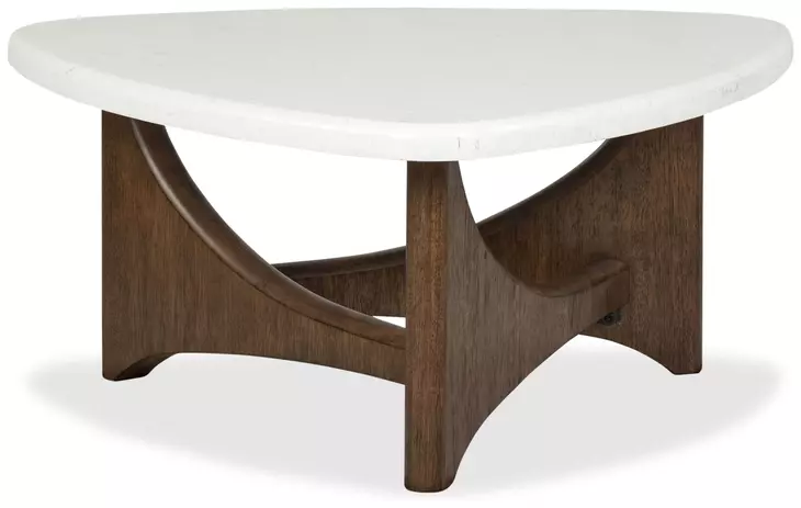 Elowen Vale Turkish Coffee and White Triangular Marble Top Cocktail Table