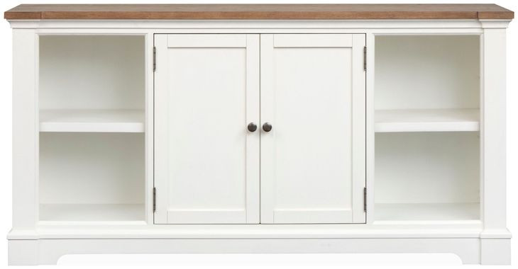 Crownfall Whisper White and Cerused Nutmeg 2 Door Credenza