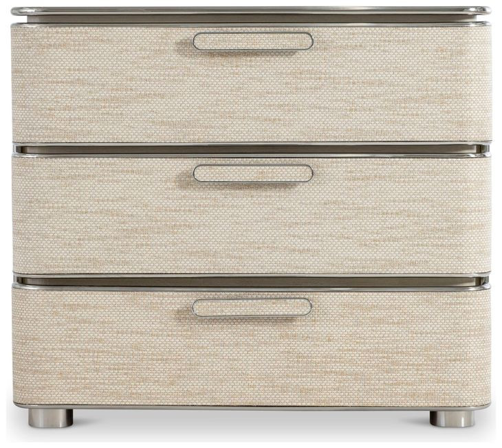 Corinne Beige 3 Drawer Nightstand with USB Port