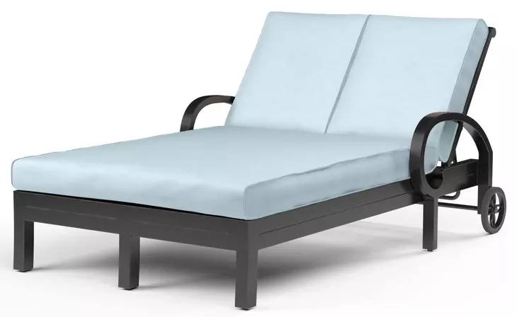 Monterey Canvas Skyline 78" Outdoor Double Chaise with Self Welt