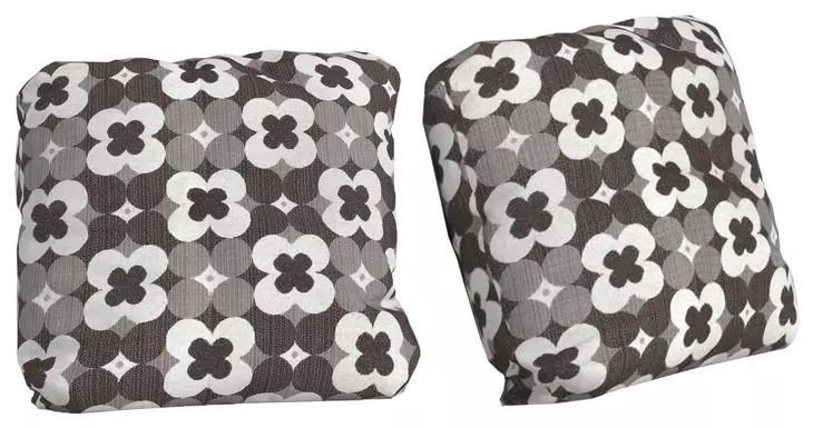 Frida Gray and White Outdoor Accent Pillow Set of 2