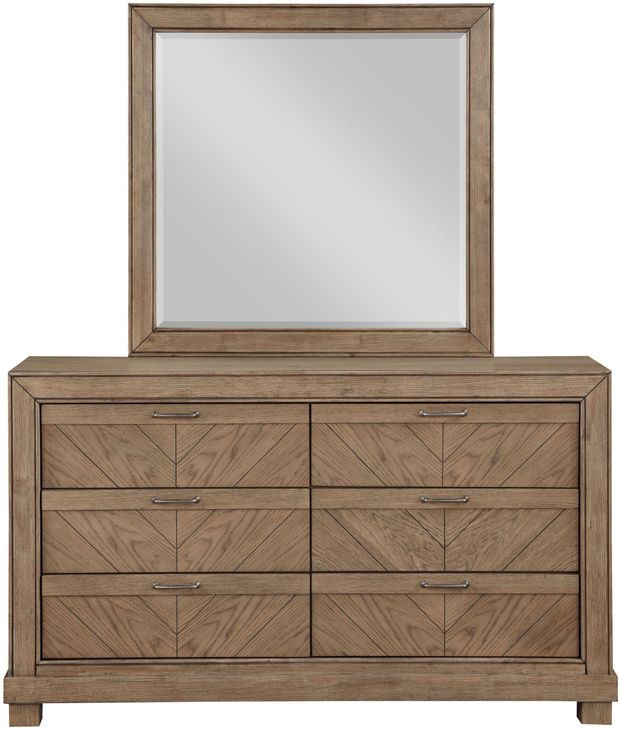 Montana Sand 6 Drawer Dresser and Mirror