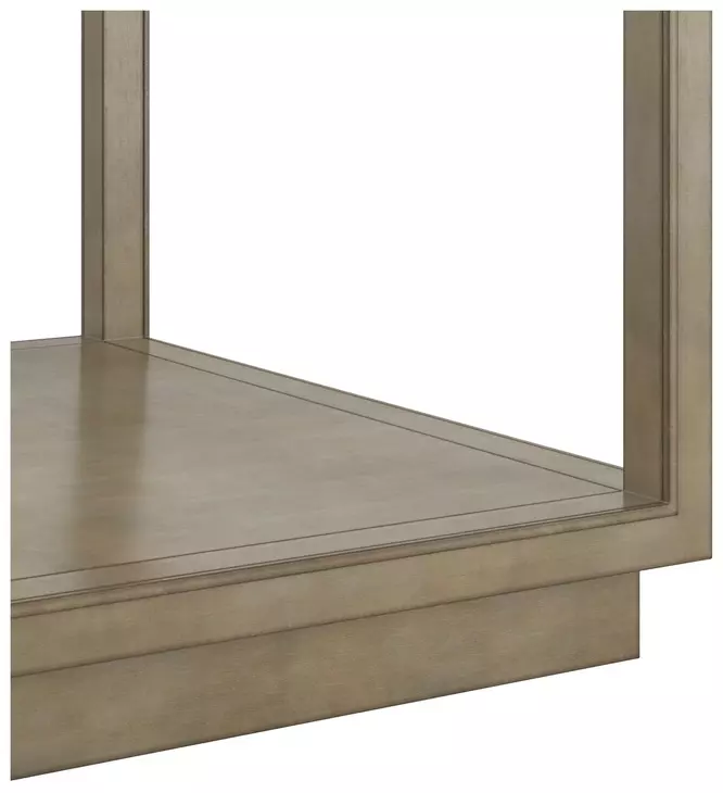 Glaze Gray Square Glass Top End Table