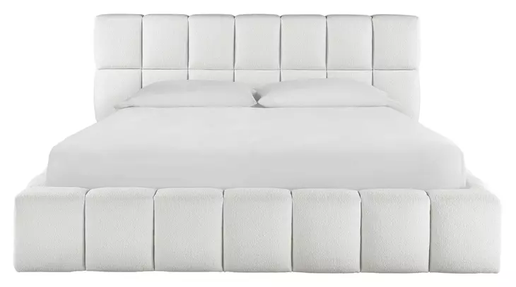 Voyage Ivory Queen Upholstered Colina Platform Bed