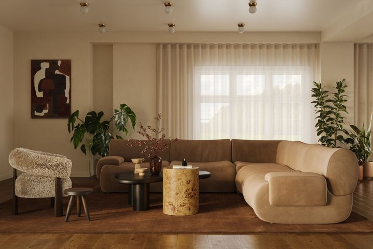 Zenith Latte Brown Modular L-Sectional