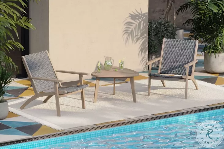 Radius Natural Outdoor Patio Triangle End Table