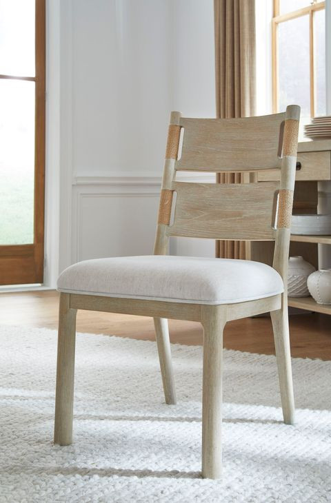 Sunset Cove White Upholstered Wood Back Side Chair Set of 2