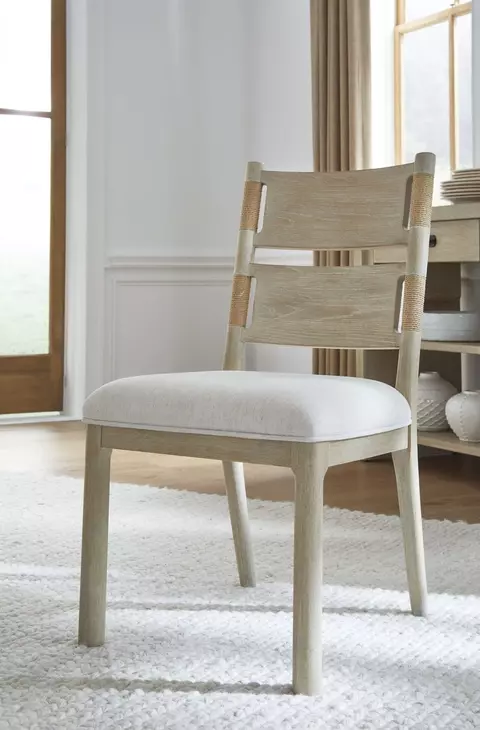 Sunset Cove White Upholstered Wood Back Side Chair Set of 2