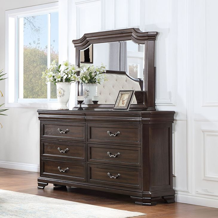 Lyndhurst Walnut Rectangular Dresser Mirror