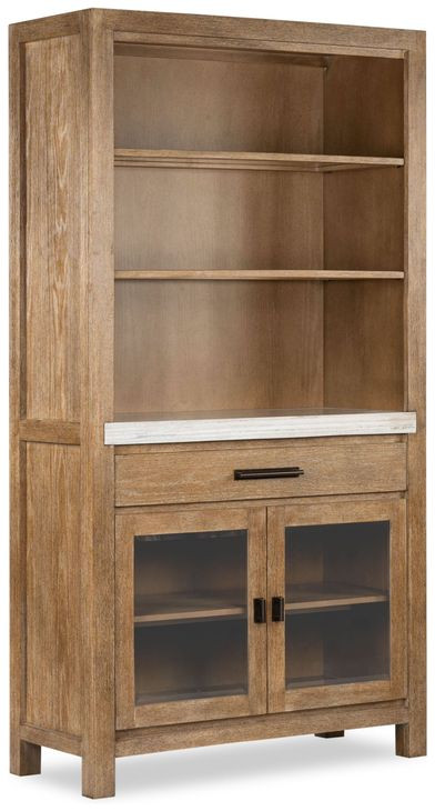 Plum Creek Sierra Brown 2 Glass Door Display Cabinet with LED