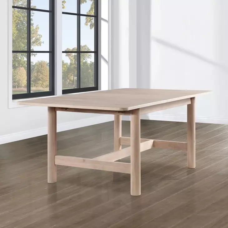 Gabby Light Brown 60" Extendable Rectangular Dining Table