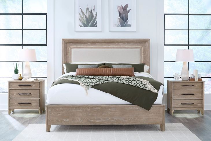 Breckenridge Medium Brown 3 Drawer Nightstand with USB Charging and LED