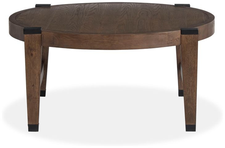 Kaysen Wallaby and Matte Black Round Cocktail Table
