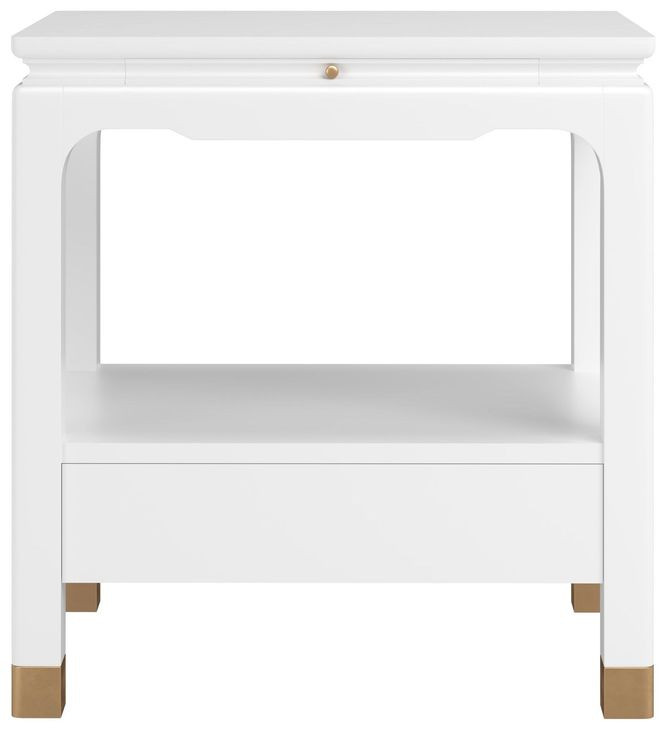 Eave Uplifting White Bedside Table