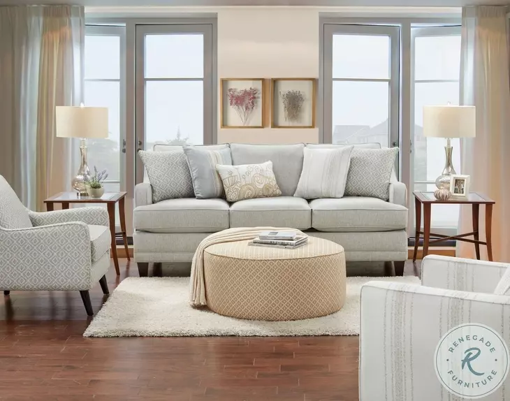 Limelight Mineral Gray Performance Fabric 98" Sofa with Rolled Arm