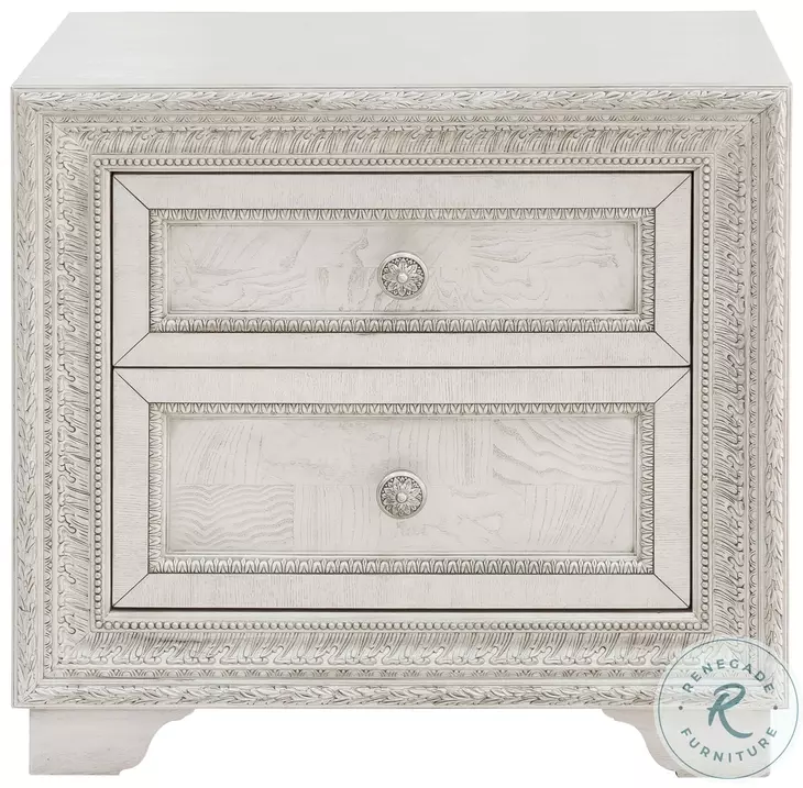 Luciana Semi Transparent Creamy White 2 Drawer Nightstand