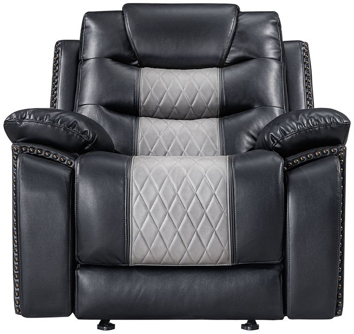 Nikko Black and Gray Glider Recliner
