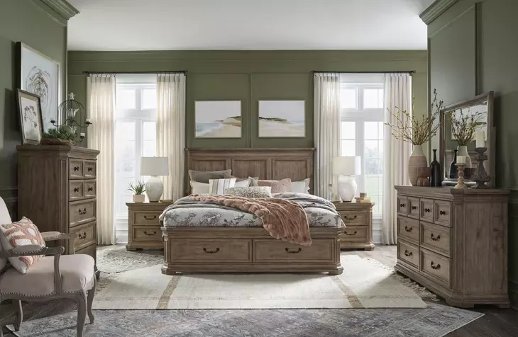 Adler Court Florentine Walnut 5 Drawer Chest