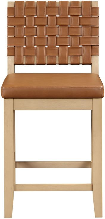 Reid Sand Vegan Leather Counter Height Chair Set of 2