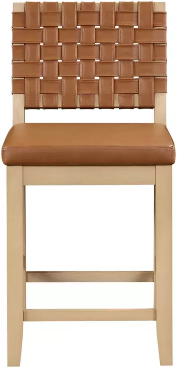 Reid Sand Vegan Leather Upholstered Counter Height Chair Set of 2