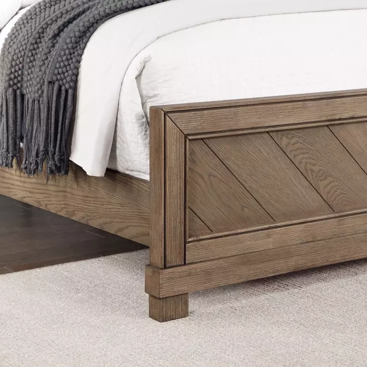 Montana Brown Queen Low Profile Panel Bed