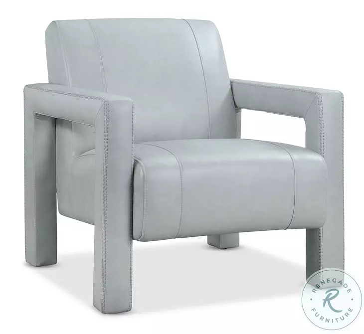Covette Amani Arctic Blue Leather Accent Chair
