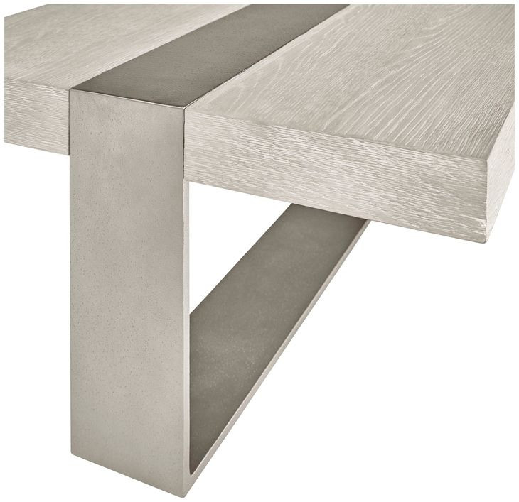 Tempo Larza and Satin Nickel Rectangular Cocktail Table