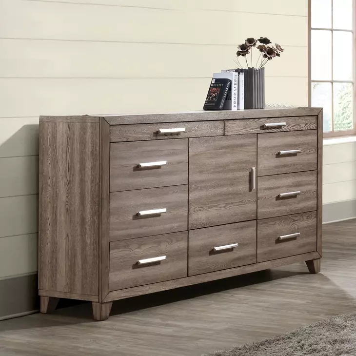 Harrisburg Walnut 9 Drawer Dresser