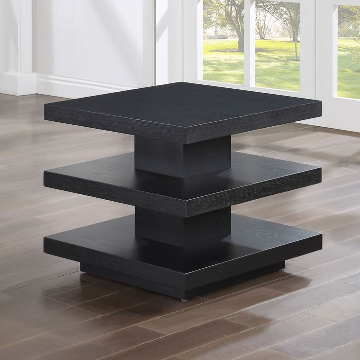 Canyon Black Square End Table