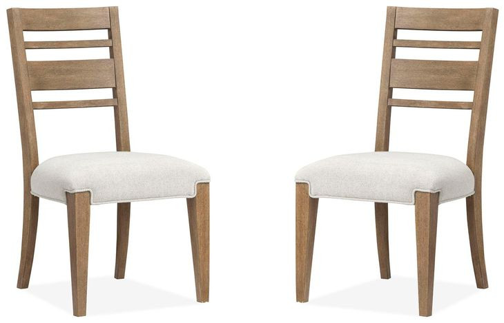 Plum Creek Gray Upholstered Ladder Back Side Chair Set of 2